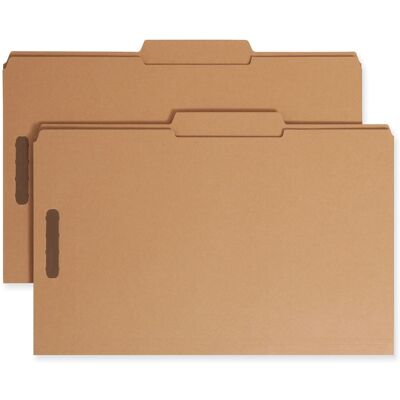Smead Manufacturing - Top Tab Fastener Folders, Guide-Height 2/5-Cut Tabs, 0.75" Expansion, 2 Fasteners, Legal Size, 11-pt Kraft, 50/Box Smead Manufacturing - Top Tab Fastener Folders, Guide-Height 2/5-Cut Tabs, 0.75" Expansion, 2 Fasteners, Legal Size, 11-pt Kraft, 50/Box