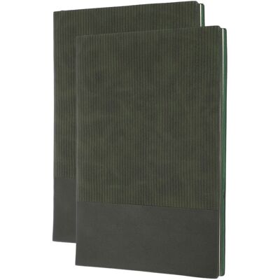 Unique Bargains - 2pcs Hardcover Leather Lined Journal, 100 Pages 8.3x5.7" A5 Lined Diary Notebook for Office Home Writing - Green Unique Bargains - 2pcs Hardcover Leather Lined Journal, 100 Pages 8.3x5.7" A5 Lined Diary Notebook for Office Home Writing - Green