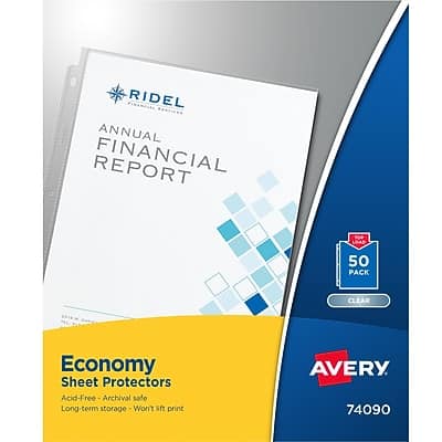 Avery - Economy Weight Sheet Protectors, 8-1/2" x 11", 50/Box - Clear Avery - Economy Weight Sheet Protectors, 8-1/2" x 11", 50/Box - Clear