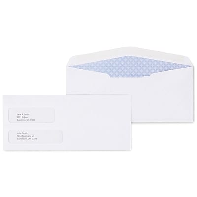 Staples - Security Tinted #10 Double Window Envelopes, 4 1/8" x 9 1/2", 500/Box - White Staples - Security Tinted #10 Double Window Envelopes, 4 1/8" x 9 1/2", 500/Box - White