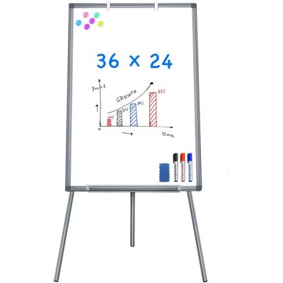 maxtek - Bulletin Boards Portable Dry Erase 36 x 24 Tripod Height Adjustable Flipchart Stand Whiteboards & Presentation Supplies - Gray maxtek - Bulletin Boards Portable Dry Erase 36 x 24 Tripod Height Adjustable Flipchart Stand Whiteboards & Presentation Supplies - Gray