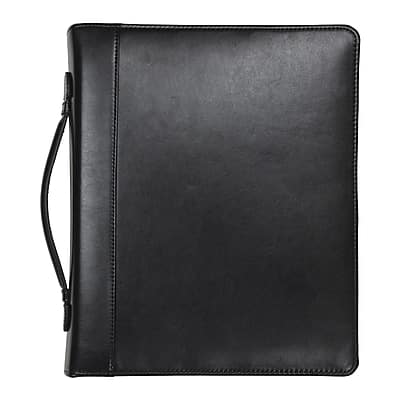 Samsill - Regal Leather Padfolio with Zipper Closure - Black Samsill - Regal Leather Padfolio with Zipper Closure - Black
