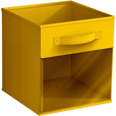 Sorbus - 11 Inch Collapsible Fabric Storage Bin with Clear Window - for Organizing Clothes, Toys, Books, Shelves, Figures - Yellow Sorbus - 11 Inch Collapsible Fabric Storage Bin with Clear Window - for Organizing Clothes, Toys, Books, Shelves, Figures - Yellow