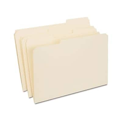 Staples - 30% Recycled Reinforced File Folders, 1/3-Cut Tab, Legal Size, 100/Box - Manila Staples - 30% Recycled Reinforced File Folders, 1/3-Cut Tab, Legal Size, 100/Box - Manila
