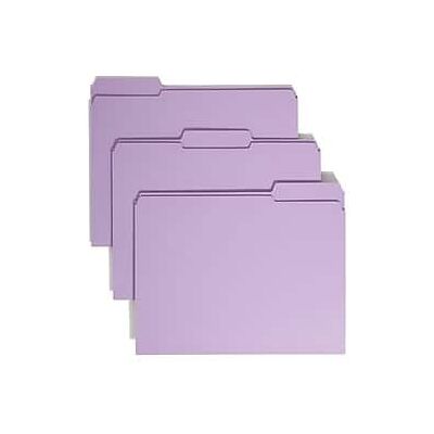 Smead - File Folder, 3 Tab, Letter Size, 100/Box - Lavender Smead - File Folder, 3 Tab, Letter Size, 100/Box - Lavender