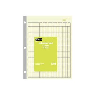 Staples - Columnar Books, 100 Pages, 6 Columns, 2/Pack - Green Staples - Columnar Books, 100 Pages, 6 Columns, 2/Pack - Green