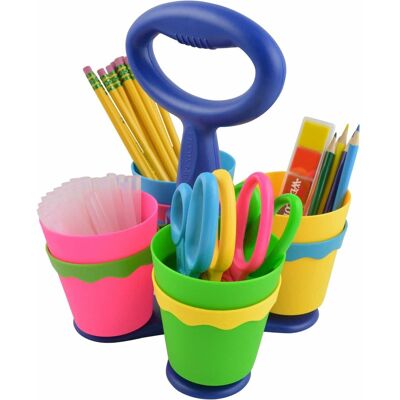 Westcott - Teachers Caddy, 24x 5" Kids Antimicrobial Blunt Scissors, Stainless Steel, 1 Each - Assorted Westcott - Teachers Caddy, 24x 5" Kids Antimicrobial Blunt Scissors, Stainless Steel, 1 Each - Assorted