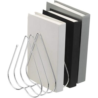 Unique Bargains - Folder Organizer Stand, 7 Slot Retractable Book Ends Metal Heart Shaped File Rack Magazine Letter Paper Home - Silver Tone Unique Bargains - Folder Organizer Stand, 7 Slot Retractable Book Ends Metal Heart Shaped File Rack Magazine Letter Paper Home - Silver Tone