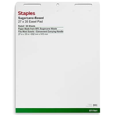 Staples - Easel Pads, 27" x 35", 50 Sheets/Pad, 4 Pads/Carton - White Staples - Easel Pads, 27" x 35", 50 Sheets/Pad, 4 Pads/Carton - White