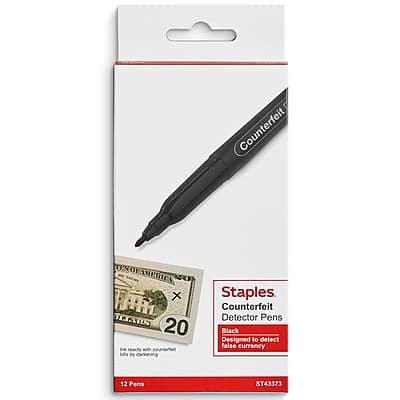 Staples - Counterfeit Pens, 12/Pack - Black Staples - Counterfeit Pens, 12/Pack - Black