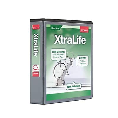 Cardinal - XtraLife ClearVue Heavy Duty 2" 3-Ring Non-View Binders, D-Ring - Black Cardinal - XtraLife ClearVue Heavy Duty 2" 3-Ring Non-View Binders, D-Ring - Black