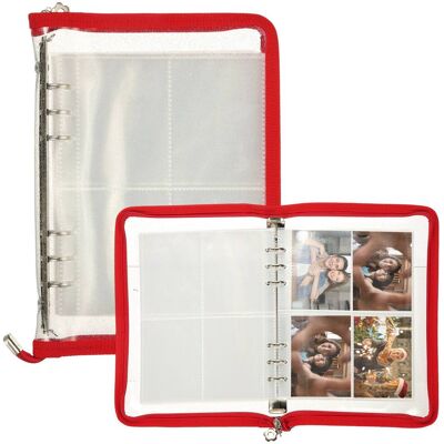 Unique Bargains - A5 Photocard Binder 4-Photo Style Clear Kpop Holder Book with 20 Inner Pages 160 Card Slots - Red Unique Bargains - A5 Photocard Binder 4-Photo Style Clear Kpop Holder Book with 20 Inner Pages 160 Card Slots - Red
