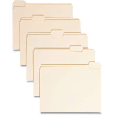 Smead Manufacturing - Manila File Folders, 1/5-Cut Tabs: Assorted, Letter Size, 0.75" Expansion, Manila, 100/Box Smead Manufacturing - Manila File Folders, 1/5-Cut Tabs: Assorted, Letter Size, 0.75" Expansion, Manila, 100/Box