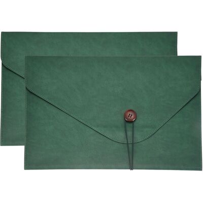 Unique Bargains - 2pcs Leather Folder, 14x10" Leather Document Holder PU Pouch Bag Portfolio Organizer Waterproof for Office Men - Green Unique Bargains - 2pcs Leather Folder, 14x10" Leather Document Holder PU Pouch Bag Portfolio Organizer Waterproof for Office Men - Green