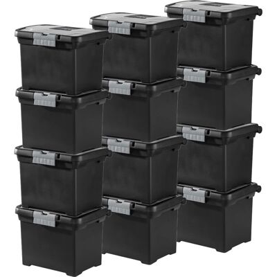 Sterilite - Portable Lockable File Box Organizer with Handle (12 Pack) - Black Sterilite - Portable Lockable File Box Organizer with Handle (12 Pack) - Black