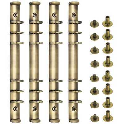 Unique Bargains - 4 Sets 6-Hole Ring Binder, A5 20mm Book Binding Kit Planner Maker Binder Ring Clip Mechanisms with Screw - Copper Unique Bargains - 4 Sets 6-Hole Ring Binder, A5 20mm Book Binding Kit Planner Maker Binder Ring Clip Mechanisms with Screw - Copper