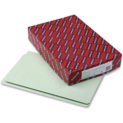 Smead Manufacturing - Extra-Heavy Recycled Pressboard End Tab Folders, Straight Tabs, Legal Size, 2" Expansion, Gray-Green, 25/Box Smead Manufacturing - Extra-Heavy Recycled Pressboard End Tab Folders, Straight Tabs, Legal Size, 2" Expansion, Gray-Green, 25/Box