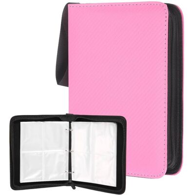 Unique Bargains - 4 Pocket Trading Card Binder, Holds 400 Top Loaders Light-Textured PU Cover with Zipper for TCG Game - Pink Unique Bargains - 4 Pocket Trading Card Binder, Holds 400 Top Loaders Light-Textured PU Cover with Zipper for TCG Game - Pink