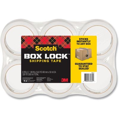 Scotch - Box Lock Packaging Tape - 1.88Inch x 54.6 yds - Clear - Case of 6 Scotch - Box Lock Packaging Tape - 1.88Inch x 54.6 yds - Clear - Case of 6