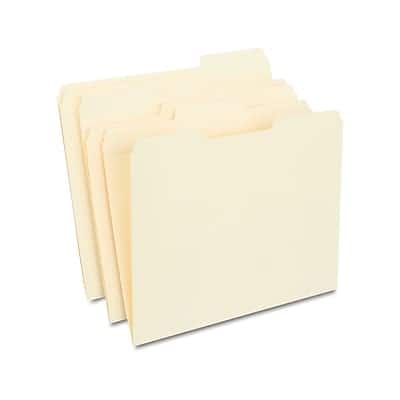 Staples - 30% Recycled Reinforced File Folders, 1/3-Cut Tab, Letter Size, 100/Box - Manila Staples - 30% Recycled Reinforced File Folders, 1/3-Cut Tab, Letter Size, 100/Box - Manila