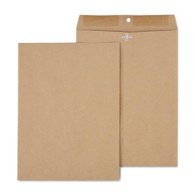 Staples - Clasp & Moistenable Glue #10 Catalog Envelope, 9" x 12", 100/Box - Natural Brown Staples - Clasp & Moistenable Glue #10 Catalog Envelope, 9" x 12", 100/Box - Natural Brown