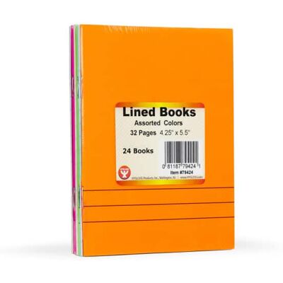 Hygloss - Bright Colors Lined Blank Books - 4.25 x 5.5" - Pack of 24 Hygloss - Bright Colors Lined Blank Books - 4.25 x 5.5" - Pack of 24