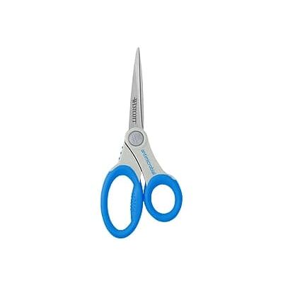 Westcott - Soft Handle Straight 8" Stainless Steel Standard Scissors, Sharp Tip - Blue Westcott - Soft Handle Straight 8" Stainless Steel Standard Scissors, Sharp Tip - Blue