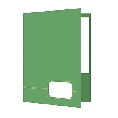 Oxford - Monogram Executive 2-Pocket Presentation Folders, 4/Pack - Light Green/Gold Oxford - Monogram Executive 2-Pocket Presentation Folders, 4/Pack - Light Green/Gold