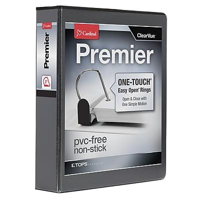 Cardinal - Premier Heavy Duty 2" 3-Ring View Binders, D-Ring - Black Cardinal - Premier Heavy Duty 2" 3-Ring View Binders, D-Ring - Black