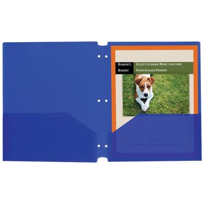 C-line - Two-Pocket Poly Portfolios with Three-Hole Punch, Blue, Box of 25 C-line - Two-Pocket Poly Portfolios with Three-Hole Punch, Blue, Box of 25