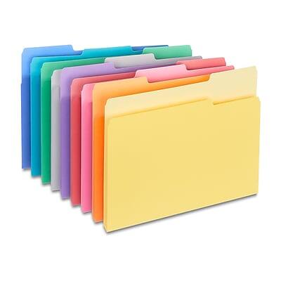 Staples - File Folders, 1/3-Cut Tab, Letter Size, 250/Box - Assorted Colors Staples - File Folders, 1/3-Cut Tab, Letter Size, 250/Box - Assorted Colors