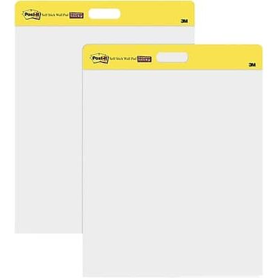 Post-it - Super Sticky Wall Easel Pad, 20" x 23", 20 Sheets/Pad, 2 Pads/Pack - White Post-it - Super Sticky Wall Easel Pad, 20" x 23", 20 Sheets/Pad, 2 Pads/Pack - White