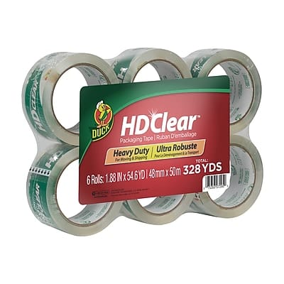 Duck - HD Heavy Duty Packing Tape, 1.88" x 54.6 yds., 6/Pack - Clear Duck - HD Heavy Duty Packing Tape, 1.88" x 54.6 yds., 6/Pack - Clear
