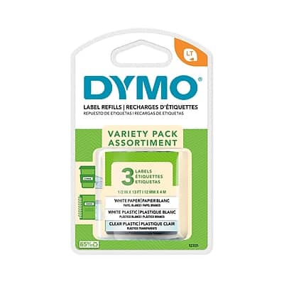 Dymo - LetraTag 12331 Variety Pack Label Maker Tape, 1/2" x 13', 3/Pack (12331) - Assorted Colors Dymo - LetraTag 12331 Variety Pack Label Maker Tape, 1/2" x 13', 3/Pack (12331) - Assorted Colors