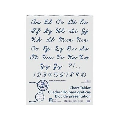 Pacon - Classroom Cursive Cover Chart Tablet, 32" x 24", Unruled, 25 Sheets - White Pacon - Classroom Cursive Cover Chart Tablet, 32" x 24", Unruled, 25 Sheets - White