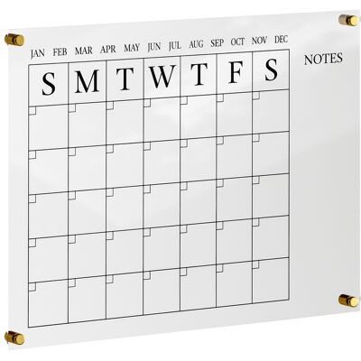Martha Stewart - Grayson Premium Acrylic Monthly Wall Calendar with Notes Section - Clear/Black Martha Stewart - Grayson Premium Acrylic Monthly Wall Calendar with Notes Section - Clear/Black