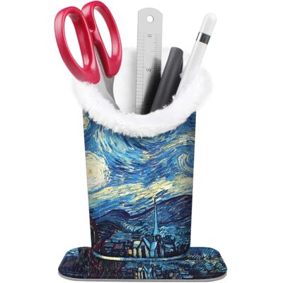 Kitcheniva - PU Leather Plush Lined Eyeglasses Protective Cover Holder Magnetic Stand Desk Organizer - Starry Night Kitcheniva - PU Leather Plush Lined Eyeglasses Protective Cover Holder Magnetic Stand Desk Organizer - Starry Night