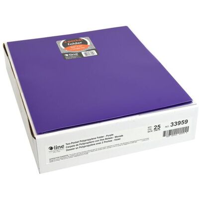 C-line - Two-Pocket Heavyweight Poly Portfolio Folder, Purple, Pack of 25 C-line - Two-Pocket Heavyweight Poly Portfolio Folder, Purple, Pack of 25