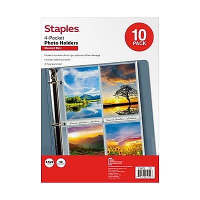 Staples - Standard Weight Sheet Protector, 3.5" x 5", 10/Pack - Clear Staples - Standard Weight Sheet Protector, 3.5" x 5", 10/Pack - Clear