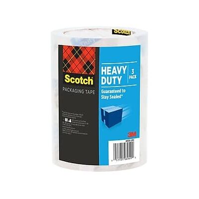 Scotch - Heavy Duty Packing Tape, 1.88" x 38.2 yds., 3/Pack - Clear Scotch - Heavy Duty Packing Tape, 1.88" x 38.2 yds., 3/Pack - Clear