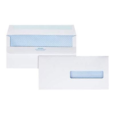 Quality Park - Redi-Seal Security Tinted Window Envelope, 4 1/2" x 9 1/2", 500/Box - Woven White Quality Park - Redi-Seal Security Tinted Window Envelope, 4 1/2" x 9 1/2", 500/Box - Woven White