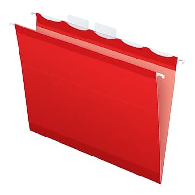 Pendaflex - Ready-Tab Reinforced Hanging File Folder, 5-Tab, Letter Size, 25/Box - Red Pendaflex - Ready-Tab Reinforced Hanging File Folder, 5-Tab, Letter Size, 25/Box - Red