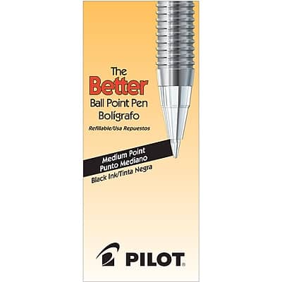 Pilot - Better Ballpoint Pens, Medium Point, Dozen - Black Ink Pilot - Better Ballpoint Pens, Medium Point, Dozen - Black Ink
