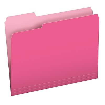 Pendaflex - Recycled File Folder, 1/3-Cut Tab, Letter Size, 100/Box - Pink/Light Pink Pendaflex - Recycled File Folder, 1/3-Cut Tab, Letter Size, 100/Box - Pink/Light Pink