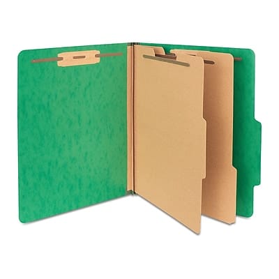 Staples - Moisture Resistant Classification Folder, 2-Dividers, 2.5" Expansion, Letter Size, 10/Box - Green Staples - Moisture Resistant Classification Folder, 2-Dividers, 2.5" Expansion, Letter Size, 10/Box - Green