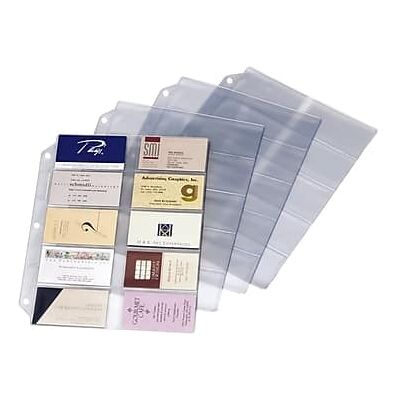 Cardinal - Business Card Refill Pages, 20 Card Capacity per Page, 10/Pack - Clear Cardinal - Business Card Refill Pages, 20 Card Capacity per Page, 10/Pack - Clear