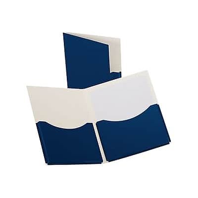 Oxford - Double Stuff 2-Pocket Laminated Folders, 20/Box - Navy Blue Oxford - Double Stuff 2-Pocket Laminated Folders, 20/Box - Navy Blue