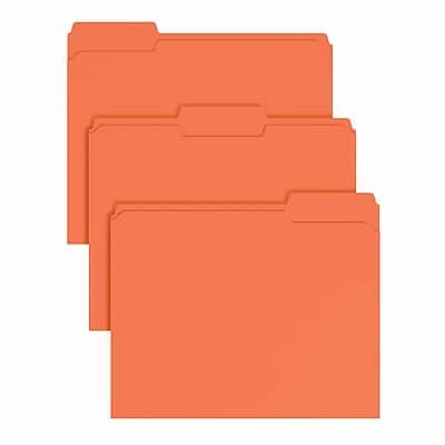 Staples - File Folder, 1/3-Cut Tab, Letter Size, 100/Pack - Orange Staples - File Folder, 1/3-Cut Tab, Letter Size, 100/Pack - Orange
