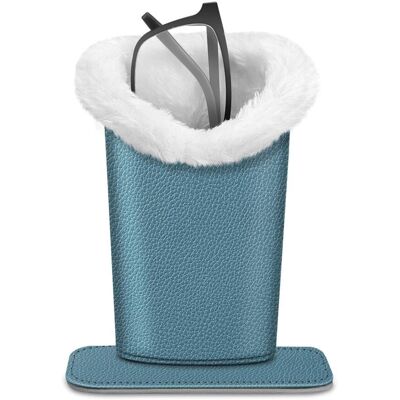 Kitcheniva - PU Leather Plush Lined Eyeglasses Protective Cover Holder Magnetic Stand Desk Organizer - Ocean Blue Kitcheniva - PU Leather Plush Lined Eyeglasses Protective Cover Holder Magnetic Stand Desk Organizer - Ocean Blue