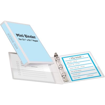 - Avery® Mini View Binder, 0.5" Round Rings, Binder (27726) - White - Avery® Mini View Binder, 0.5" Round Rings, Binder (27726) - White